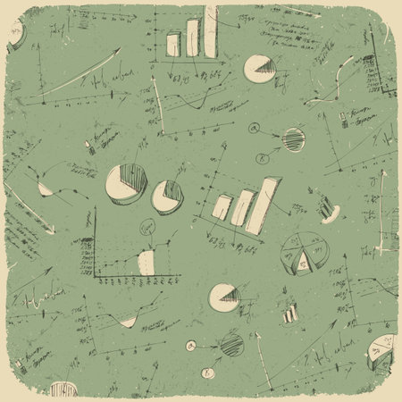 Business charts. Retro styled background.のイラスト素材
