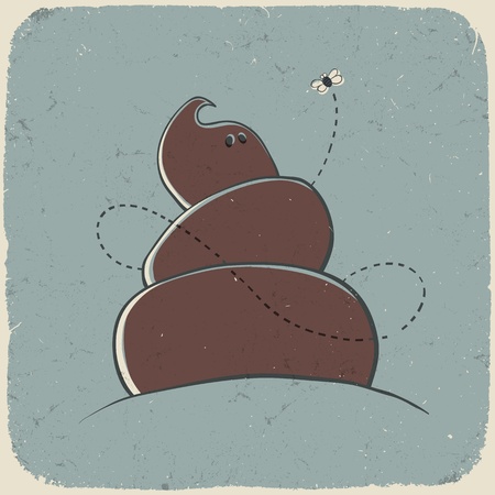 Poo character (shit gay). Retro styled.のイラスト素材