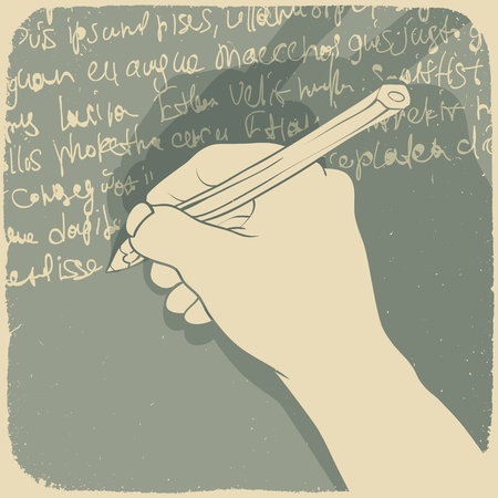Vector illustration of a hand writingのイラスト素材