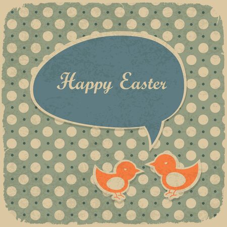 Retro easter background, vector illustration.のイラスト素材