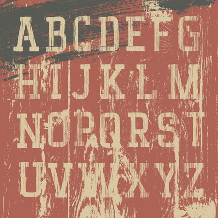 Vintage grunge western alphabet, vector setのイラスト素材