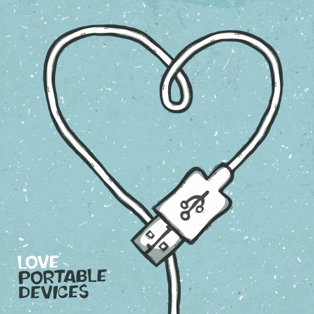 Love portable devices, concept illustrationのイラスト素材