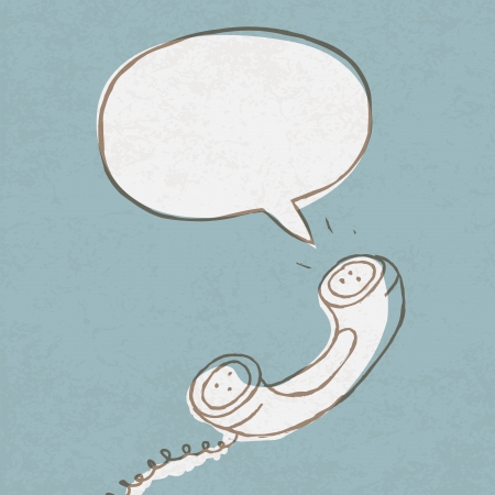 Phone handset with speech bubbleのイラスト素材