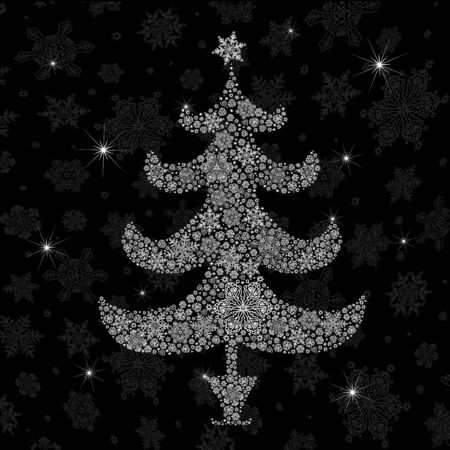 Christmas tree silhouette  Vector illustration, EPS8のイラスト素材