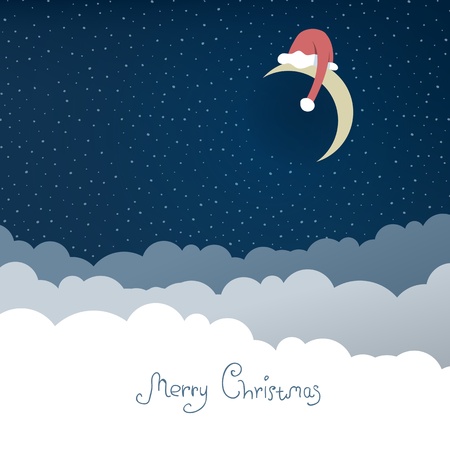 Greeting card with christmas moon  Vector illustration, EPS10 のイラスト素材