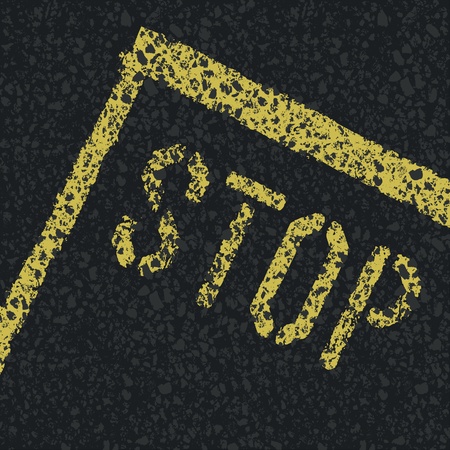 Stop sign on road. Vectorのイラスト素材