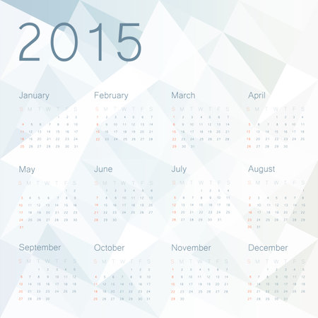 Abstract background with calendar 2015. Vector.のイラスト素材