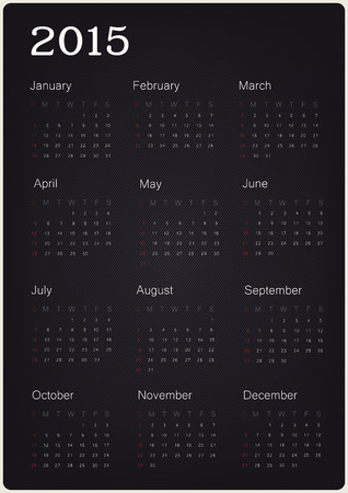 Calendar 2015 on black texture, vectorのイラスト素材