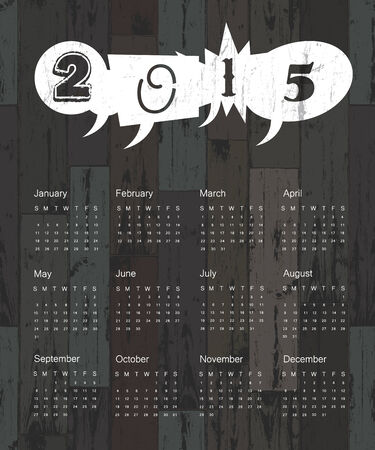 Calendar 2015 on wooden background. Vectorのイラスト素材