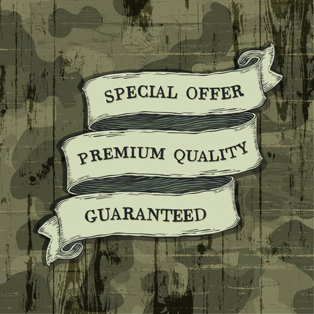 Design elements on camouflage background. Vector, EPS10のイラスト素材