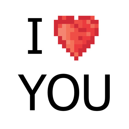 5 color pixel heart. Vectorのイラスト素材