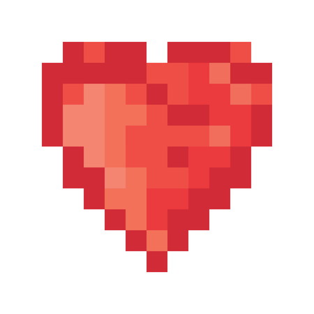5 color pixel heart. Vectorのイラスト素材