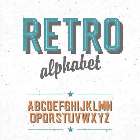 Old cinema styled alphabet. With textured background, vector, EPS10のイラスト素材