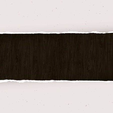 Torn paper on wooden background. Vectorのイラスト素材