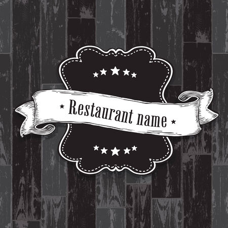 Vintage label on wooden texture. Design elements, EPS10のイラスト素材