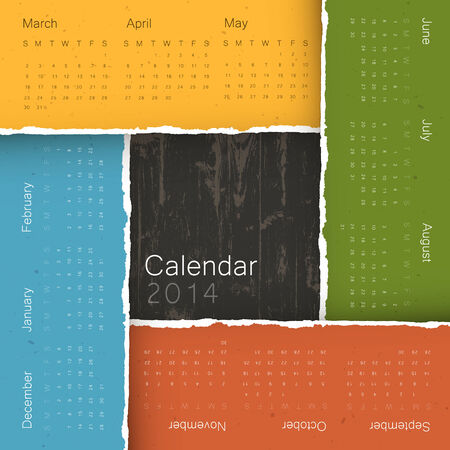 Abstract calendar by seasons, 2014. Vector, EPS10のイラスト素材