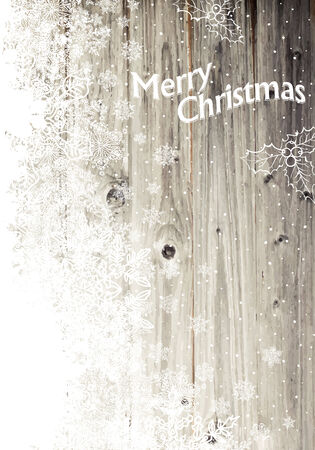 Vintage Merry Christmas Greeting Card. Vertical Design, Isolated Left Sideのイラスト素材