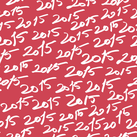 Hand-drawn Happy New Year"2015" seamless patternのイラスト素材