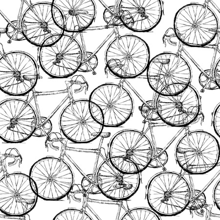 Bicycles. Seamless Patternのイラスト素材