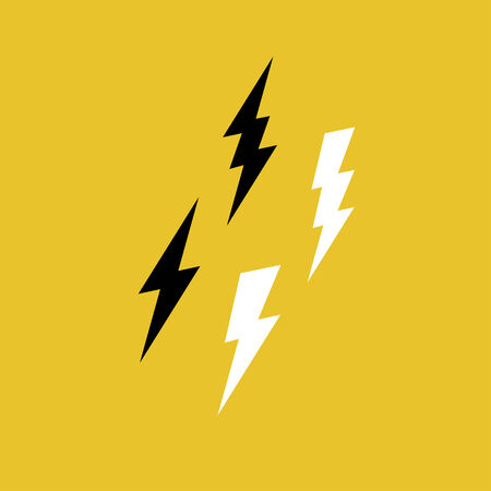 Lightning Bolt Icons on Yellowのイラスト素材