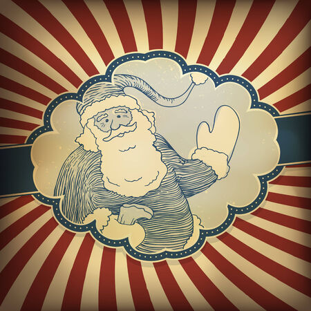 Santa Claus Retro Illustrationのイラスト素材