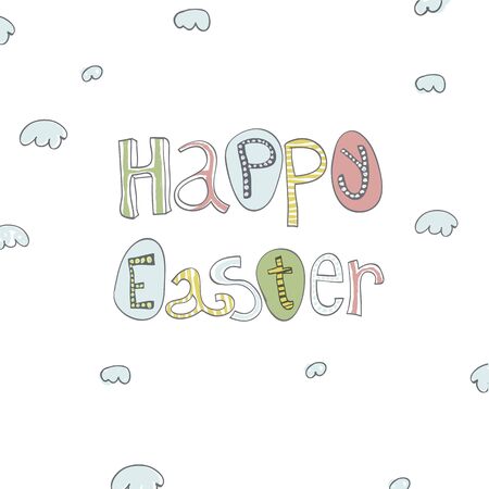 Easter Hand Drawn Cardのイラスト素材
