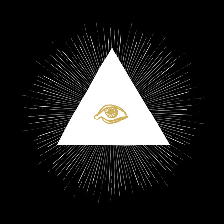 All Seeing Eye on Blackのイラスト素材