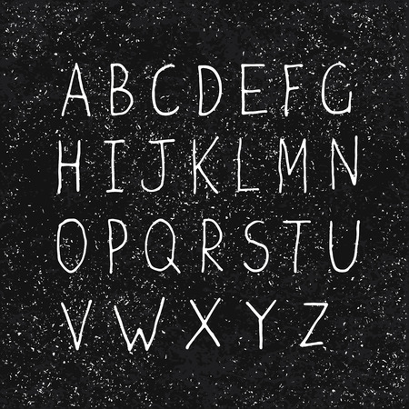 Hand-drawn Alphabet on Aged Blackboard Textureのイラスト素材