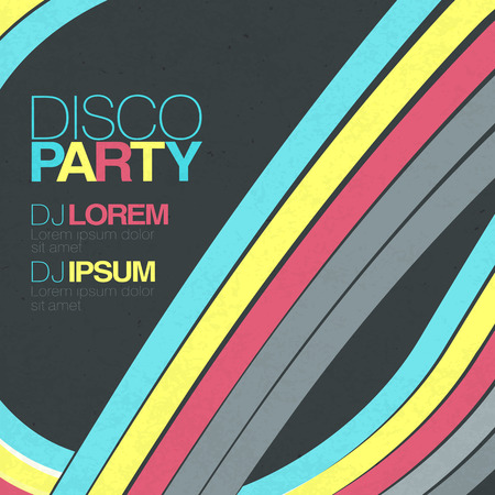Retro disco flyer templateのイラスト素材