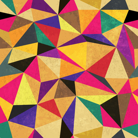 Triangle pattern. Colorful, grunge and seamless. Grunge effects can be easily removed.のイラスト素材