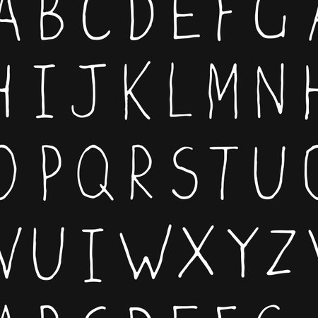 Hand-drawn Alphabet on Aged Blackboard Texture