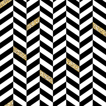 Classic Seamless Chevron Pattern. With Glittering Golden Partsのイラスト素材