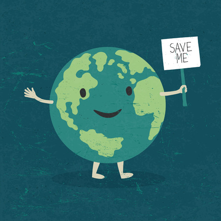 Cartoon Earth Illustration.のイラスト素材