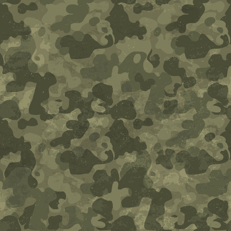 Military camouflage seamless pattern. Grunge and aged. Four colors. Woodland styleのイラスト素材