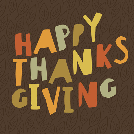 Happy Thanksgiving design. For holiday greeting cards designs. Simple and colorfulのイラスト素材
