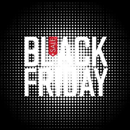 Black Friday on Halftone Backgroundのイラスト素材