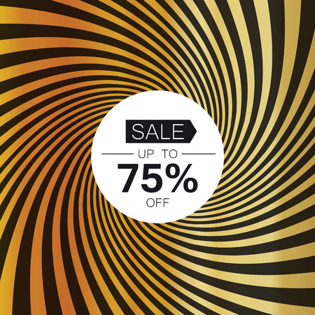 Sale card template. On golden rays backgroundのイラスト素材