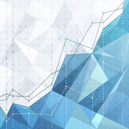 Abstract blue geometric triangles backgroundのイラスト素材