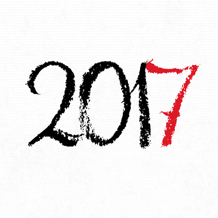 Happy New Year 2017. On white paper. Design element for holidayのイラスト素材