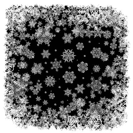 Merry Christmas abstract snowflakes backgroundのイラスト素材
