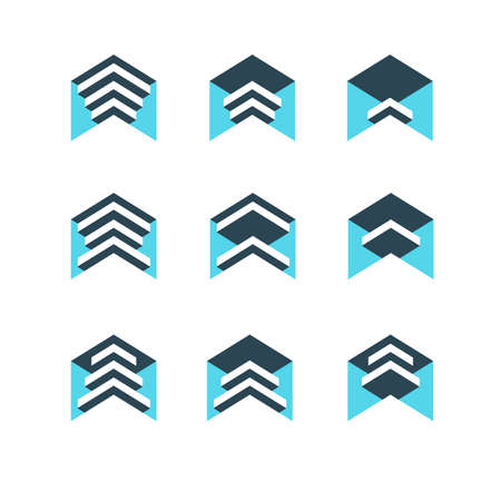 Geometric logo design concept. Abstract sign. Vector elements template icon. Blue colorのイラスト素材