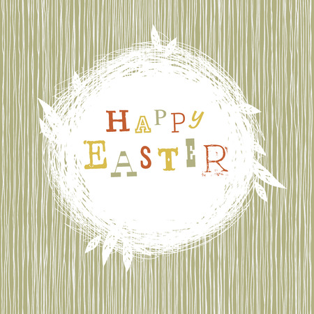 Happy Easter Postcard with nest symbolのイラスト素材
