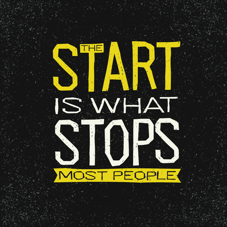 The start is what stops most people inspirational quote.のイラスト素材