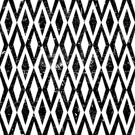Seamless Vintage Rhombus Pattern. With Grunge Textured Background.のイラスト素材