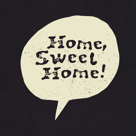 Home sweet home lettering. Hand drawn vector illustration, greeting card, design, logo.のイラスト素材