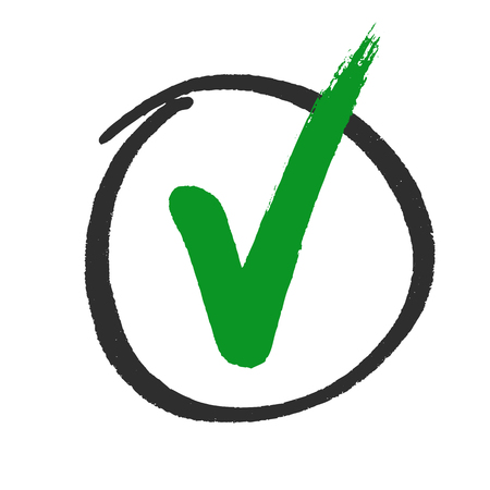 Vote or approved check mark hand drawn.のイラスト素材