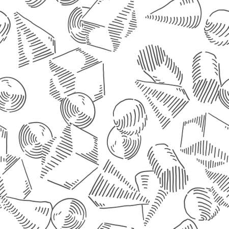 Geometric figures Seamless Pattern. Abstract forms vector backgroundのイラスト素材