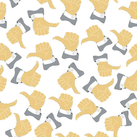 Thumb up seamless pattern. Vector illustration backgroundのイラスト素材
