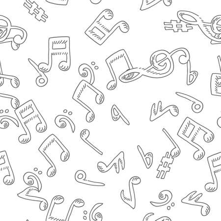Notes seamless pattern. Music theme vector backgroundのイラスト素材