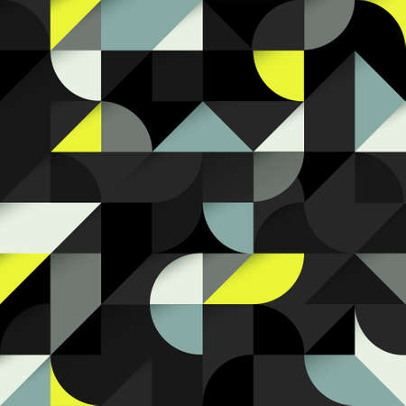 Yellow and blue abstract Geometric Shapes Background. Seamless Vectorのイラスト素材
